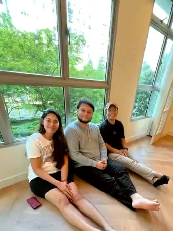 The buyers in their renovated five-room, zero COV